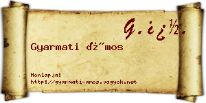 Gyarmati Ámos névjegykártya